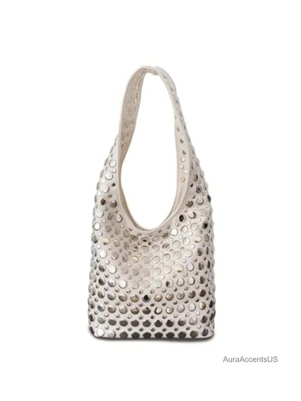 Hobo Shoulder Bag Punk Studded Top Handle Tote Handbag for Women